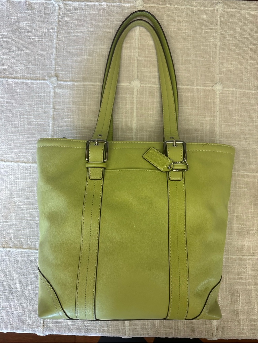 Coach Y2K  Lime Hampton Tote, F11201 - Picture 14 of 16